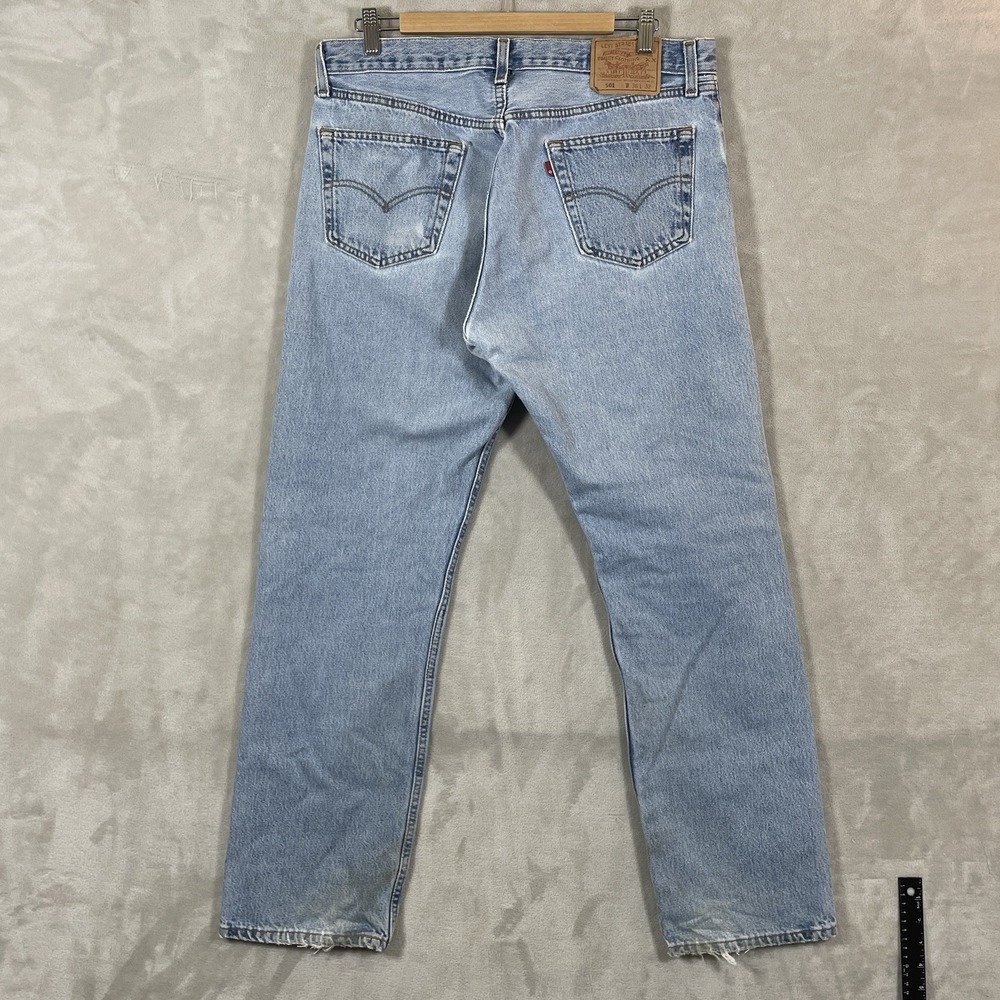 Vtg Levis 501 Jeans Mens 36x32 (fit 34x30) Blue Denim USA Made 90s FLAW READ